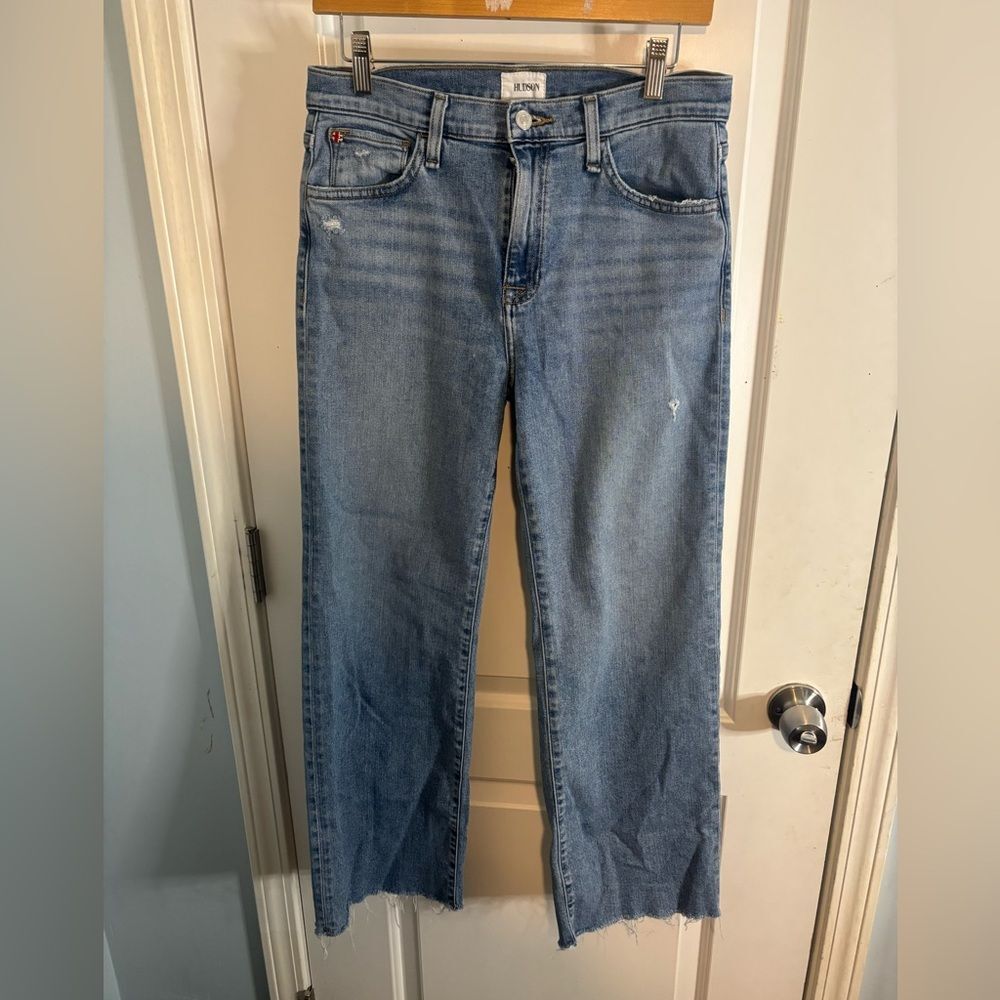 Hudson Rosalie high rise wide leg crop Jeans Women's Blue Denim size 28 EUC - Picture 1 of 4